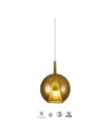 ELSA * COLGANTE CRISTAL BOLA - E27 - ORO + OPAL ( SIN BASE)